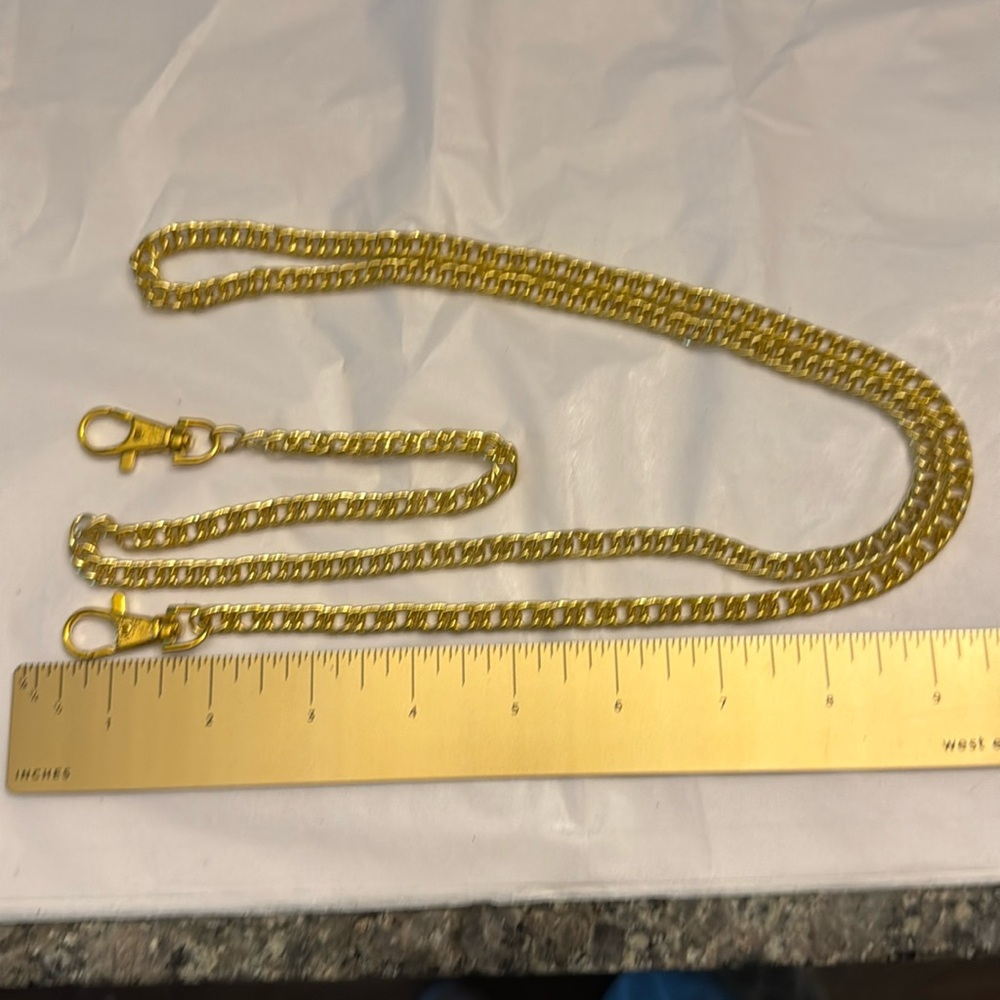 48 inch detachable shiny gold tone Metal Chain crossbody Strap